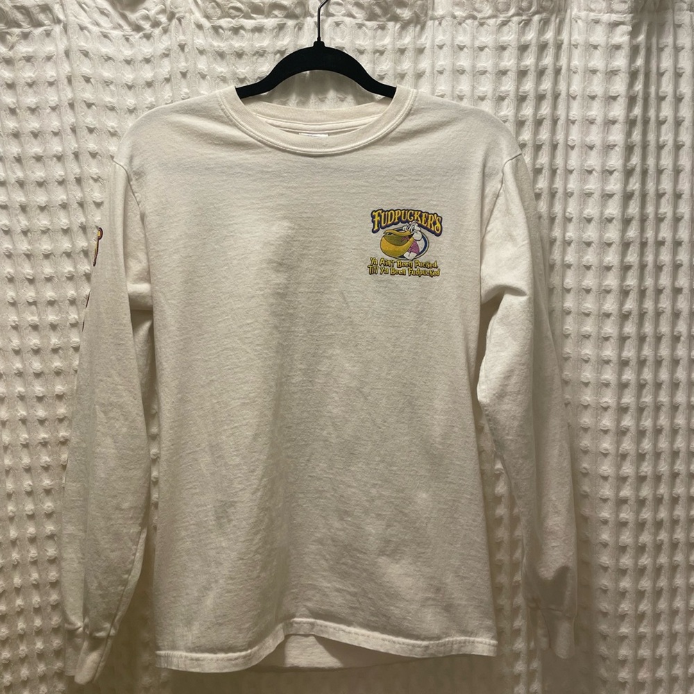 Fudpucker’s Beach Scene White Long Sleeve Shirt